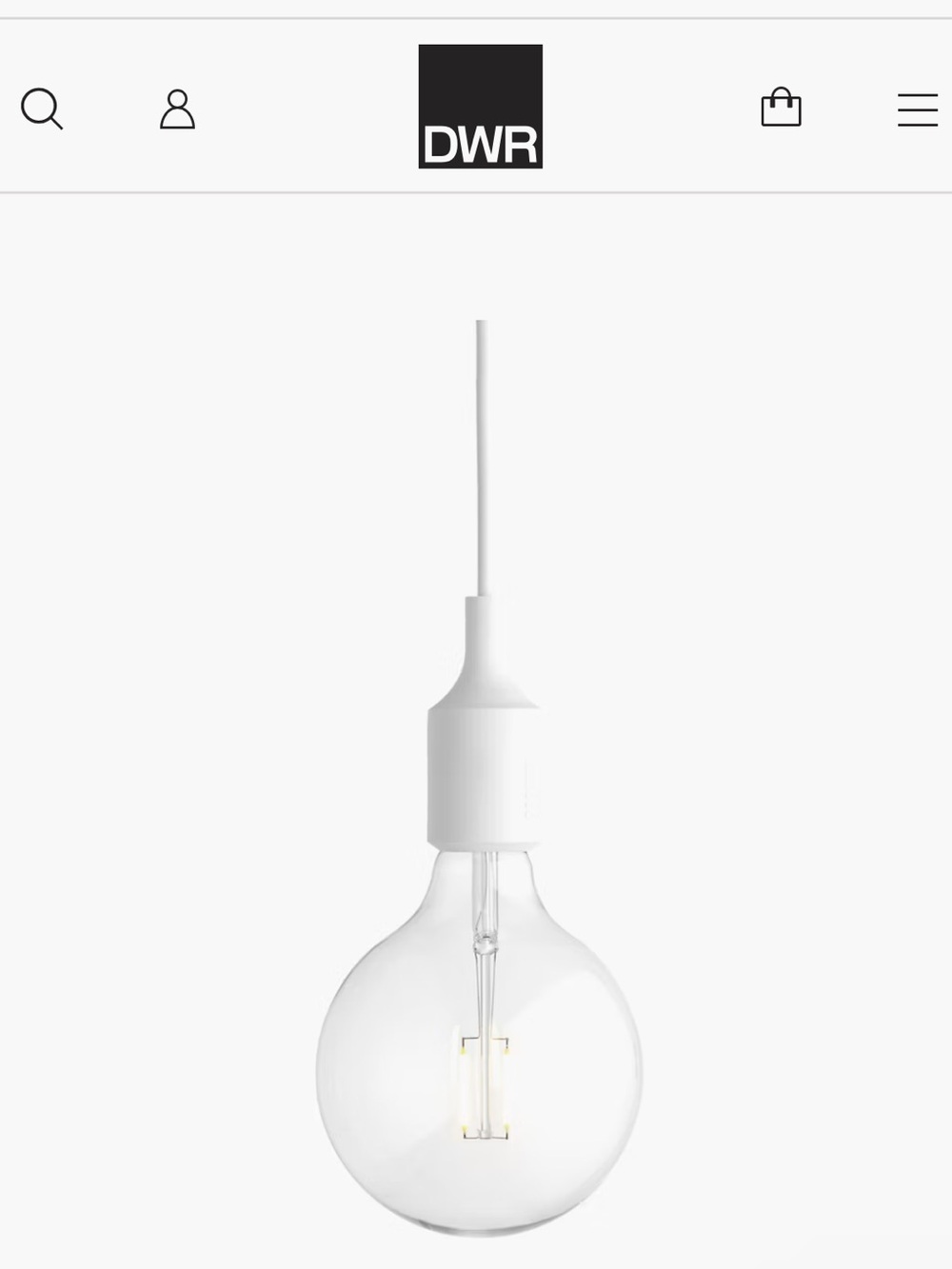 E27 Pendant Lamp - White